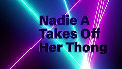 Nanie Strips Thong Off To Flash Sweet Tight Pussy Free!