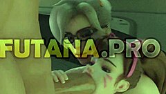 Double Anal Shock! Two Huge Dicks Stretch Futa Anus in Overwatch Hentai!