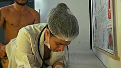 erection pops during hot nurse consultation