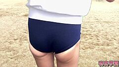 Outdoor Solo Masturbation in Girl's Bloomer Secretgakuen