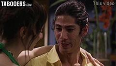 Stepmom's big tits pussy milf cock sucking riding taboo kiss