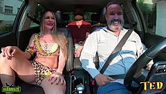 Cleo Cadillac flashes big ass tits during wild Brazilian street ride