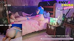 Cam girl's stud cums too quick live