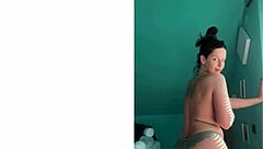 Milf Bounces Big Tattoo Ass on Lucky Face POV