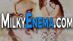 chubby skank gets deep anal enema and facial