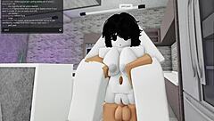 virgin slut creampied doggystyle while groping big tits and ass