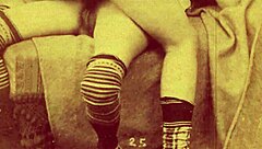 Vintage lesbians confess erotic hairy pussy play in antique group