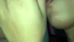 crossdresser sucks young client's huge pink cock at home