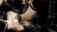 Vintage lesbians confess erotic hairy pussy play in antique group