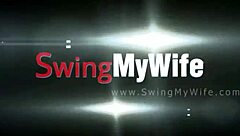 swinger wife enjoys hardcore threesome blowjob fingering