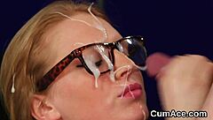 What if nasty stunner swaps cum after bukkake facial?