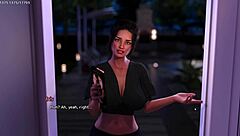 Busty babe teases in lingerie and stockings