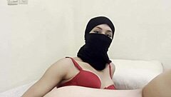 shy niqab arab teases rubbing juicy pussy slow