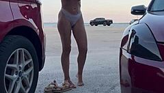 mysterious car dressing teases outdoor public eyes compilation