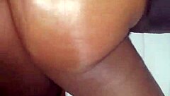 juicy ebony ass gets oiled and fucked doggystyle