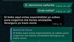 whatsapp chat with friend's boss oscar leads to creampie fuck