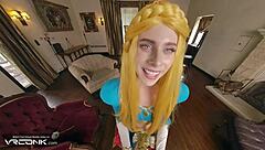 VR Conk Fucks Princess Zelda Cowgirl Till Wet Pussy Creampie Parody