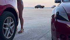 mysterious car dressing teases outdoor public eyes compilation