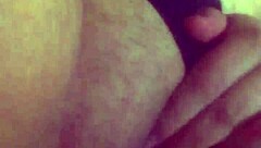 Latina masturbates her big tits in morning