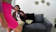 Pamela Mendoza Gulps Gamer Boy's Monster Cock Hungrily