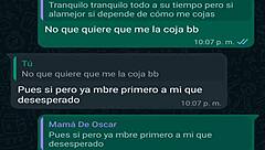 whatsapp chat with friend's boss oscar leads to creampie fuck