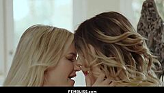 lesbian blonde craves brunette's ass worship and muff diving outdoors