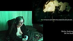 Bold Naked BBW Glasses Girl Plays Alan Wake 2 Part 13