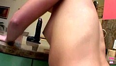 ever seen a naughty blonde suck dildo during hardcore anal?