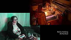 Bold Naked BBW Glasses Girl Plays Alan Wake 2 Part 13