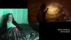 Bold Naked BBW Glasses Girl Plays Alan Wake 2 Part 13