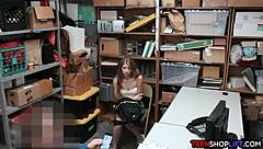 skinny teen 18+ shoplifter caught sucking monster cock!