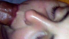 bbw wife blowjob cum swallow fat tits guzzling