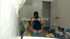 Petite Asian teen rides cock wildly in surprise creampie homemade fuck