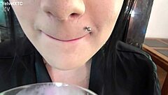 goth babe with massive natural tits teases in interview