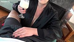 goth babe with massive natural tits teases in interview