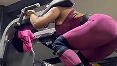 Big Ass Big Tits Woman Trains with Intense Workout