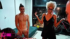 friends spin cock roulette sucking multiple guys wildly