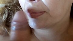 Blonde MILF Sucks Cock Passionately Until Explosive Cum!