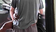 Fucking her tight pussy outside then kitchen doggystyle passion