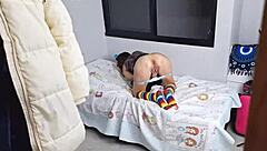 Redhead Teen Caught Masturbating Cums on Ass