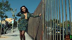 gorgeous ebony tranny strokes pierced cock solo intensely