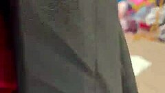 curvy mexican babe in tight jeans at market