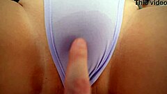 massaging her attractive wet pink pussy makes her feel incredible