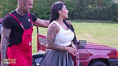 colombian tourist mariana martix barebacks italian farmer luca on tractor