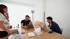 young guy pays mute latina for wild threesome fuck while roommate sleeps