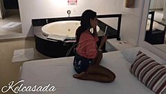 First hookup with single guy caught on cam leads to motel threesome