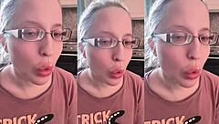 chewing asmr bubble gum makes my huge tits bounce teasingly