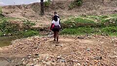 chubby girlfriend's big ass worshipped deep in forest adventure