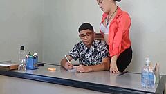 Skinny Nerd Punished by Nasty School Director Roughly!