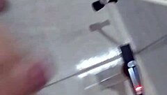 gorgeous handjob strokes massive cock to explosive finish